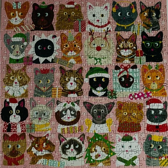 “Festive Fur Balls” Galison Christmas Cat Puzzle 500 Pieces - Picture 3 of 5
